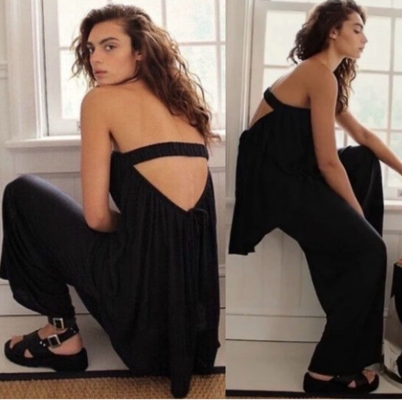 Free People Pants - Free People Wide Leg Jumpsuit Open Back Beach Size XS Tube Bohemian Making Waves